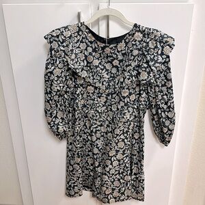 Zara floral ruffle mini dress